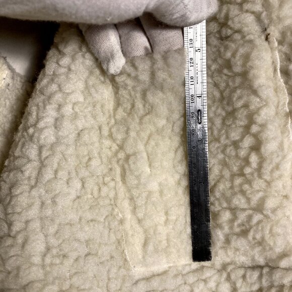 Mens Vintage STEER BRAND Suede Leather Sherpa Vest - Brown Size L Made in USA - Picture 12 of 16